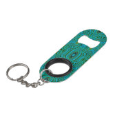 Trippy Retro Turquoise Chartreuse Abstract Patroon Mini Flessenopener (Voorkant Gekanteld)