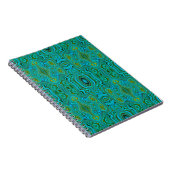 Trippy Retro Turquoise Chartreuse Abstract Patroon Notitieboek (Rechterzijde)