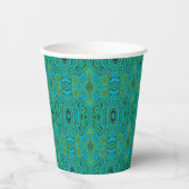Trippy Retro Turquoise Chartreuse Abstract Patroon Papieren Bekers (Voorkant)