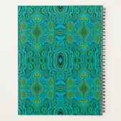 Trippy Retro Turquoise Chartreuse Abstract Patroon Planner (Achterkant)