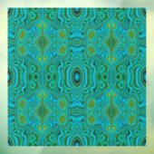 Trippy Retro Turquoise Chartreuse Abstract Patroon Raamsticker (Vel 3)