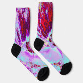 Trippy Retro Turquoise Chartreuse Abstract Patroon Sokken (Rechts)