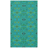 Trippy Retro Turquoise Chartreuse Abstract Patroon Tafelkleed (Voorkant)
