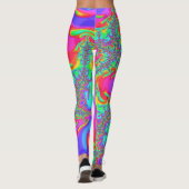 Trippy Retro Vibrant Neon Rainbow Fractal Art Leggings (Achterkant)