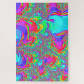 Trippy Retro Vibrant Neon Rainbow Fractal Art Legpuzzel (Verticaal)