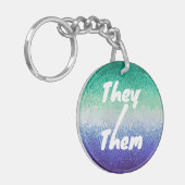 Trippy Ripply Funky Boho MLM Mannen die van Mannen Sleutelhanger (Voorkant Links)