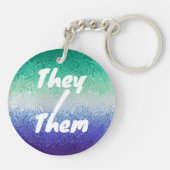 Trippy Ripply Funky Boho MLM Mannen die van Mannen Sleutelhanger (Achterkant)