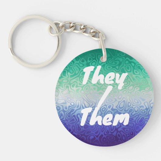 Trippy Ripply Funky Boho MLM Mannen die van Mannen Sleutelhanger (Voorkant)