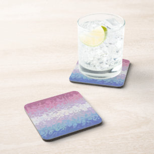 Trippy Ripply Groovy Excentrieke Bigender Pride Vl Bier Onderzetter