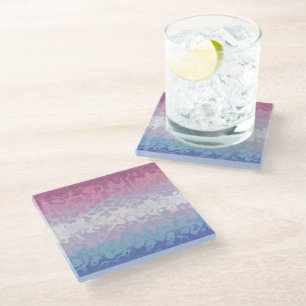 Trippy Ripply Groovy Excentrieke Bigender Pride Vl Glazen Onderzetter