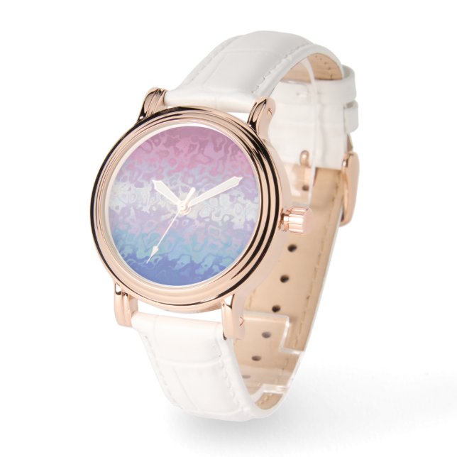 Trippy Ripply Groovy Excentrieke Bigender Pride Vl Horloge (Hoek)