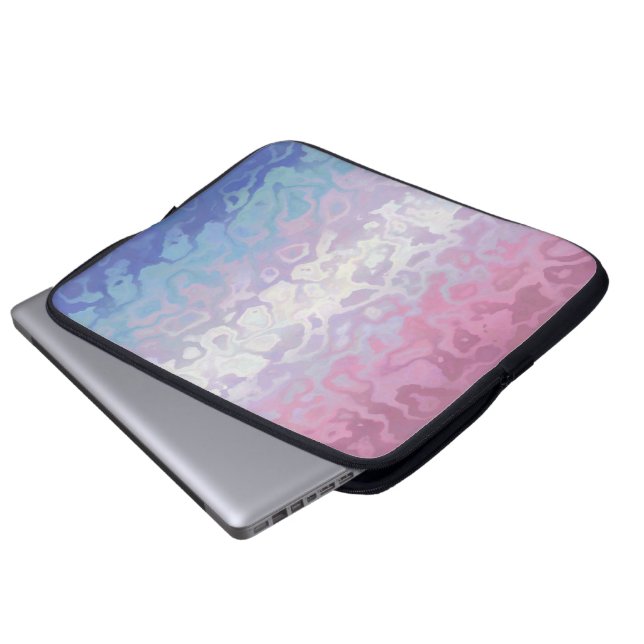 Trippy Ripply Groovy Excentrieke Bigender Pride Vl Laptop Sleeve (Voorkant onderkant)