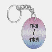 Trippy Ripply Groovy Excentrieke Bigender Pride Vl Sleutelhanger (Voorkant Links)