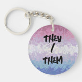 Trippy Ripply Groovy Excentrieke Bigender Pride Vl Sleutelhanger (Voorkant)