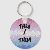 Trippy Ripply Groovy Excentrieke Bigender Pride Vl Sleutelhanger (Voorkant)