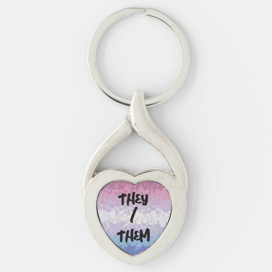 Trippy Ripply Groovy Excentrieke Bigender Pride Vl Sleutelhanger (Voorkant)