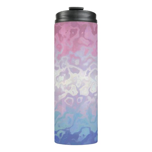 Trippy Ripply Groovy Excentrieke Bigender Pride Vl Thermosbeker (Voorkant)