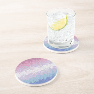 Trippy Ripply Groovy Excentrieke Bigender Pride Vl Zandsteen Onderzetter