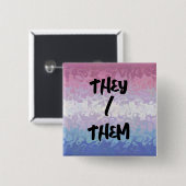 Trippy Rippy Groovy Excentrieke Bigender Pride Vla Vierkante Button 5,1 Cm (Voorkant /achterkant)