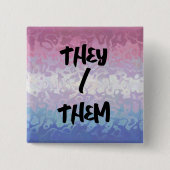 Trippy Rippy Groovy Excentrieke Bigender Pride Vla Vierkante Button 5,1 Cm (Voorkant)