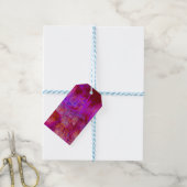 Trippy Rode en Magenta Impressionistisch Landschap Cadeaulabel (Met Touw)