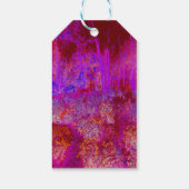 Trippy Rode en Magenta Impressionistisch Landschap Cadeaulabel (Achterkant)