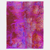 Trippy Rode en Magenta Impressionistisch Landschap Fleece Deken (Voorkant)