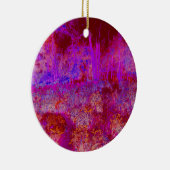Trippy Rode en Magenta Impressionistisch Landschap Keramisch Ornament (Rechts)