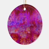 Trippy Rode en Magenta Impressionistisch Landschap Keramisch Ornament (Links)