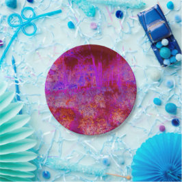 Trippy Rode en Magenta Impressionistisch Landschap Papieren Bordje