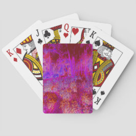 Trippy Rode en Magenta Impressionistisch Landschap Pokerkaarten