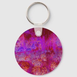 Trippy Rode en Magenta Impressionistisch Landschap Sleutelhanger