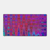 Trippy Rode en Paarse Abstracte Retro Atoomgolven Bureaumat (Voorkant)