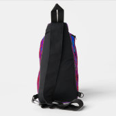 Trippy Rode en Paarse Abstracte Retro Atoomgolven Sling Bag (Achterkant)