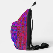Trippy Rode en Paarse Abstracte Retro Atoomgolven Sling Bag (Rechts)