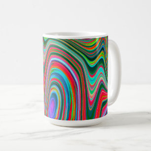 Trippy Rode, Groene en Blauwe Abstracte Groovy Kun Koffiemok