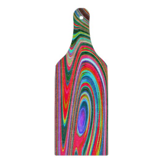 Trippy Rode, Groene en Blauwe Abstracte Groovy Kun Snijplank (Voorkant)