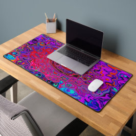 Trippy Rood en Paars Abstract Retro Vloeistof Werv Bureaumat