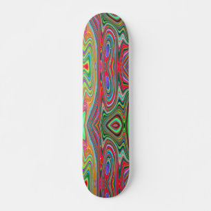 Trippy Rood, Groen en Blauw Abstract Groovy Kunst Persoonlijk Skateboard
