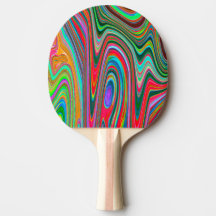 Trippy Rood, Groen en Blauw Abstract Groovy Kunst