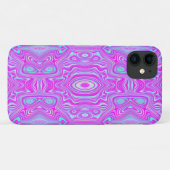 Trippy Roze en Aqua Blauwe Abstracte Patroon Case-Mate iPhone Case (Achterkant (horizontaal))
