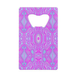 Trippy Roze en Aqua Blauwe Abstracte Patroon Creditkaart Flessenopener