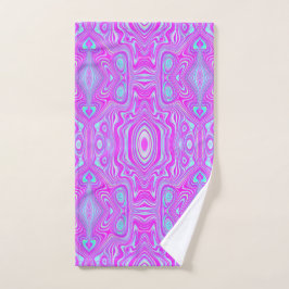 Trippy Roze en Aqua Blauwe Abstracte Patroon Handdoek