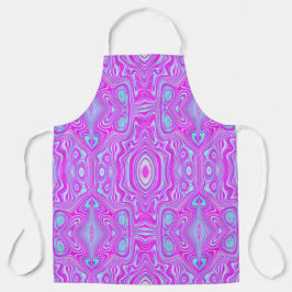 Trippy Roze en Aqua Blauwe Abstracte Patroon Schort