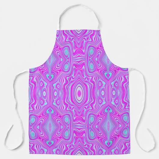 Trippy Roze en Aqua Blauwe Abstracte Patroon Schort (Voorkant)