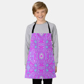 Trippy Roze en Aqua Blauwe Abstracte Patroon Schort (Gedragen)