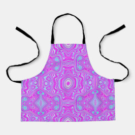 Trippy Roze en Aqua Blauwe Abstracte Patroon Schort