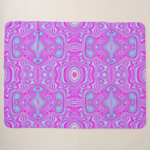 Trippy Roze en Aqua Blauwe Abstracte Patroon Sherpa Deken