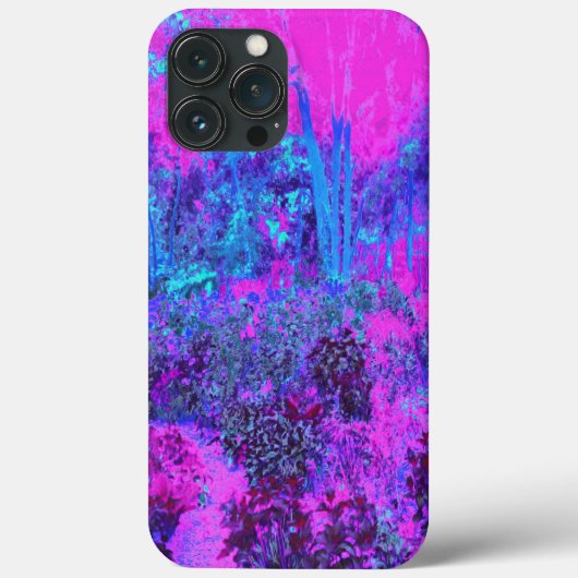 Trippy Roze en Blauwe Impressionistische Landschap Case-Mate iPhone Case (Achterkant)