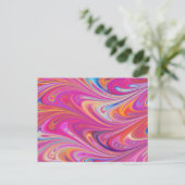 Trippy Roze en Oranje Swirly Design Briefkaart (Staand voorkant)